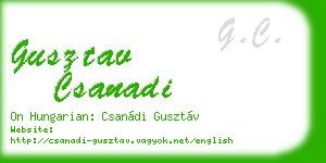 gusztav csanadi business card