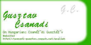 gusztav csanadi business card
